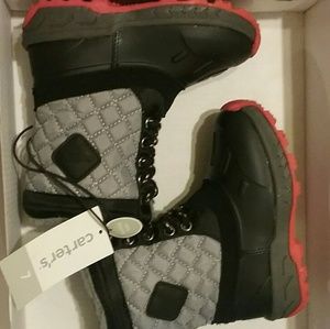Carter's toddler size 7 boots, Black/red